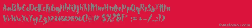 フォントRocke – 赤い背景に灰色の文字