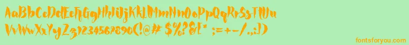 Rocke Font – Orange Fonts on Green Background