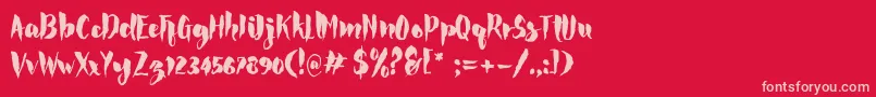 Rocke Font – Pink Fonts on Red Background
