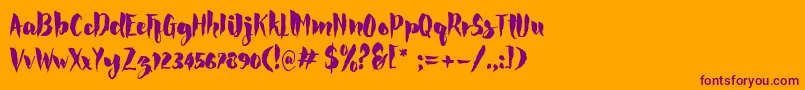 Rocke Font – Purple Fonts on Orange Background