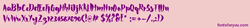 Rocke Font – Purple Fonts on Pink Background