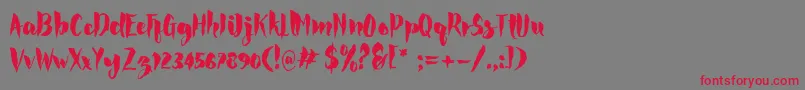 フォントRocke – 赤い文字の灰色の背景