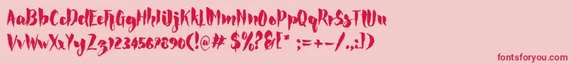 フォントRocke – ピンクの背景に赤い文字