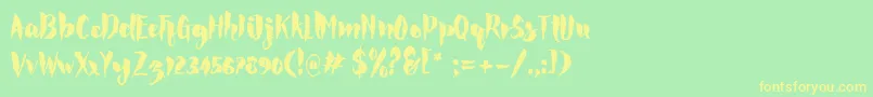 Rocke Font – Yellow Fonts on Green Background