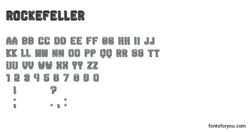 A fonte Rockefeller – alfabeto, números, caracteres especiais