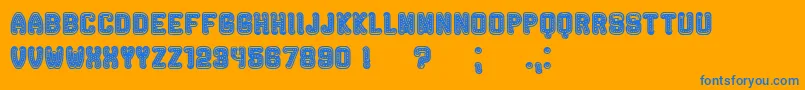 Rockefeller Font – Blue Fonts on Orange Background