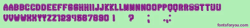 Rockefeller-Schriftart – Violette Schriften auf grünem Hintergrund