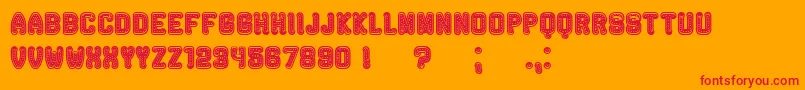 Rockefeller-Schriftart – Rote Schriften auf orangefarbenem Hintergrund