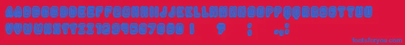 Rockefeller3D Font – Blue Fonts on Red Background