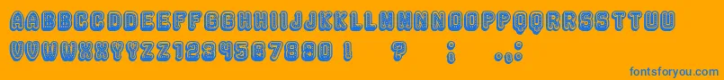 Rockefeller3DExtravagant Font – Blue Fonts on Orange Background