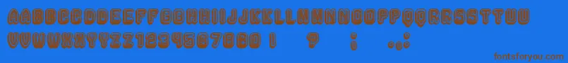 Rockefeller3DExtravagant Font – Brown Fonts on Blue Background