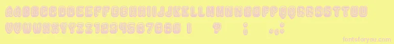 Rockefeller3DExtravagant Font – Pink Fonts on Yellow Background