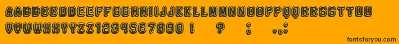 Rockefeller3DExtravagantFlat-Schriftart – Schwarze Schriften auf orangefarbenem Hintergrund