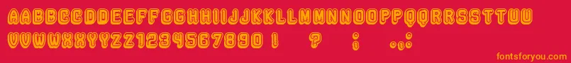 Rockefeller3DExtravagantFlat Font – Orange Fonts on Red Background