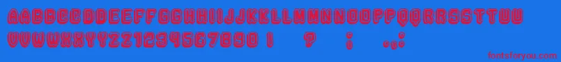 Rockefeller3DExtravagantFlat Font – Red Fonts on Blue Background