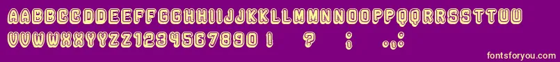 Rockefeller3DExtravagantFlat Font – Yellow Fonts on Purple Background