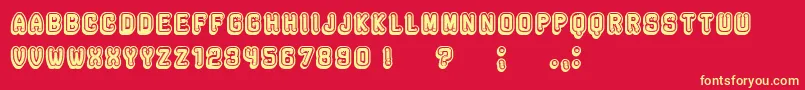 Rockefeller3DExtravagantFlat Font – Yellow Fonts on Red Background