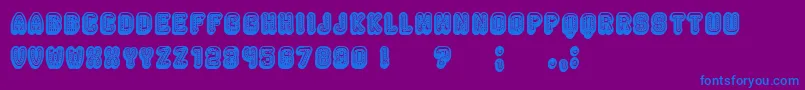 Rockefeller3DFancy-Schriftart – Blaue Schriften auf violettem Hintergrund