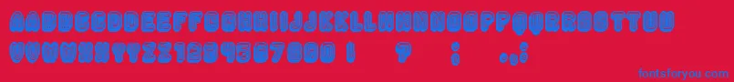 Rockefeller3DFancy-Schriftart – Blaue Schriften auf rotem Hintergrund