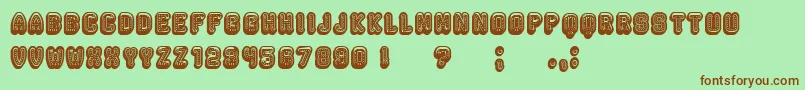 Rockefeller3DFancy Font – Brown Fonts on Green Background