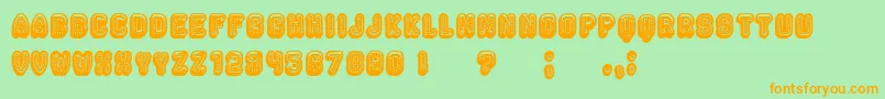 Rockefeller3DFancy Font – Orange Fonts on Green Background