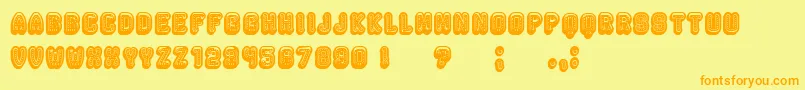 Rockefeller3DFancy Font – Orange Fonts on Yellow Background