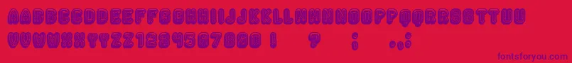 Rockefeller3DFancy-Schriftart – Violette Schriften auf rotem Hintergrund