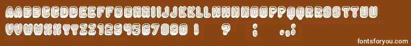 Rockefeller3DFancy Font – White Fonts on Brown Background