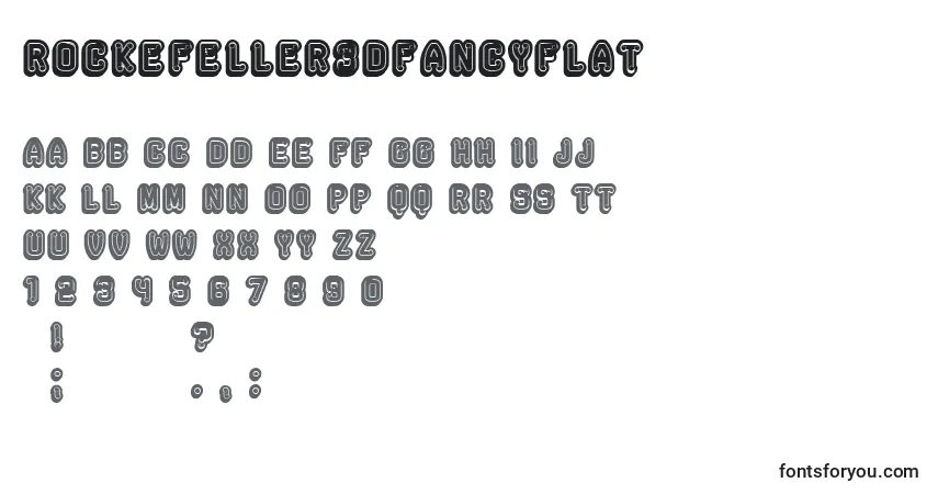 Schriftart Rockefeller3DFancyFlat – Alphabet, Zahlen, spezielle Symbole