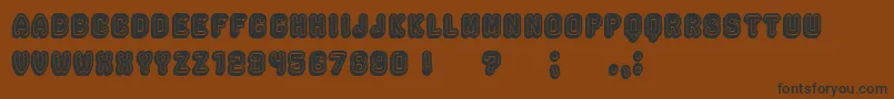 Rockefeller3DFancyFlat Font – Black Fonts on Brown Background