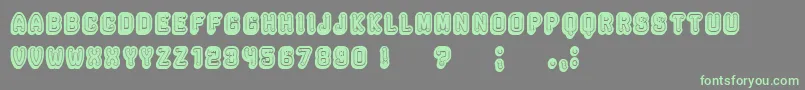 Rockefeller3DFancyFlat Font – Green Fonts on Gray Background