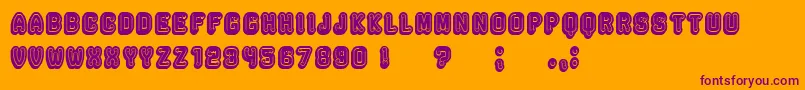 Rockefeller3DFancyFlat Font – Purple Fonts on Orange Background