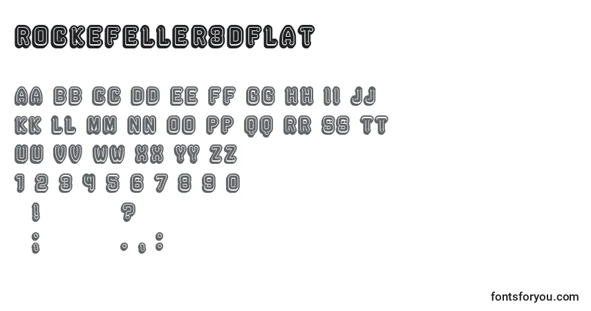 A fonte Rockefeller3DFlat – alfabeto, números, caracteres especiais