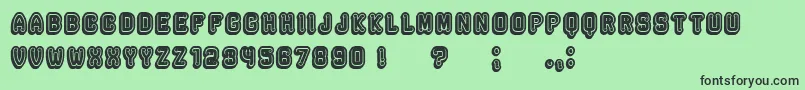 Rockefeller3DFlat Font – Black Fonts on Green Background