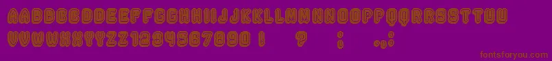 Rockefeller3DFlat-Schriftart – Braune Schriften auf violettem Hintergrund