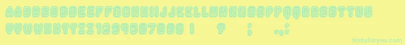 Rockefeller3DFlat Font – Green Fonts on Yellow Background