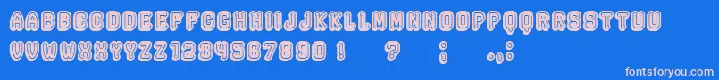 Rockefeller3DFlat Font – Pink Fonts on Blue Background