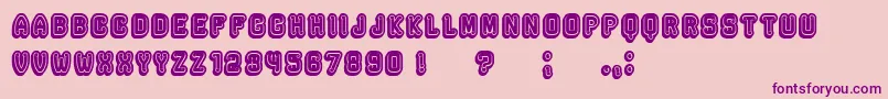 Rockefeller3DFlat Font – Purple Fonts on Pink Background