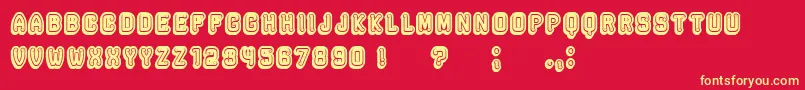 Rockefeller3DFlat Font – Yellow Fonts on Red Background