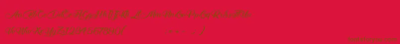 MidnightValentine Font – Brown Fonts on Red Background