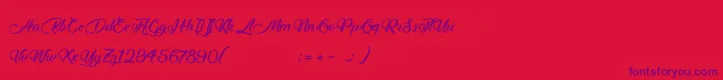 MidnightValentine Font – Purple Fonts on Red Background