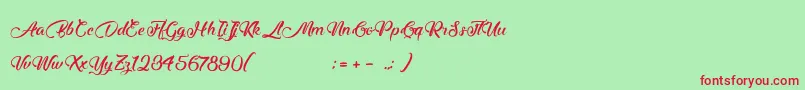 MidnightValentine Font – Red Fonts on Green Background