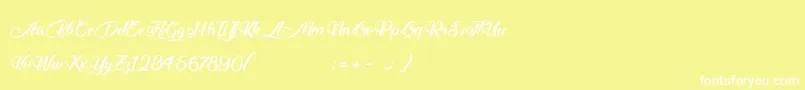 MidnightValentine Font – White Fonts on Yellow Background