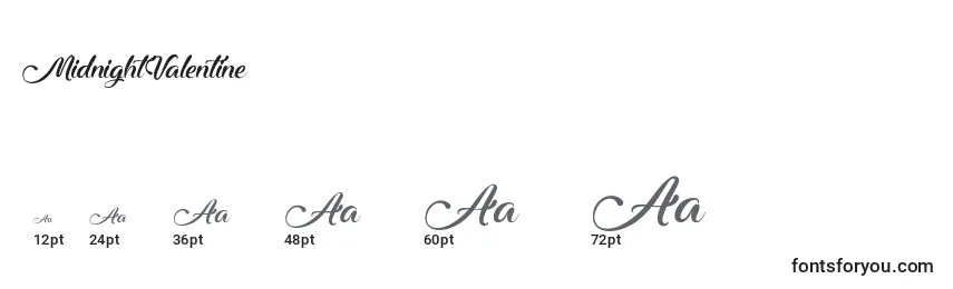 MidnightValentine Font Sizes