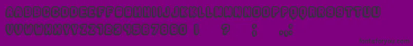 Rockefeller3DHollow Font – Black Fonts on Purple Background