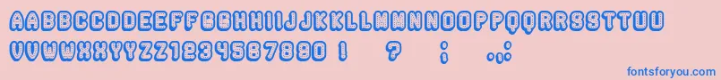 Rockefeller3DHollow Font – Blue Fonts on Pink Background