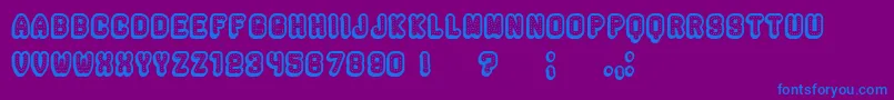 Rockefeller3DHollow Font – Blue Fonts on Purple Background