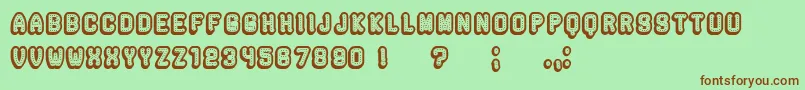 Rockefeller3DHollow Font – Brown Fonts on Green Background