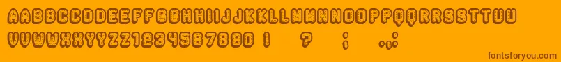 Fonte Rockefeller3DHollow – fontes marrons em um fundo laranja