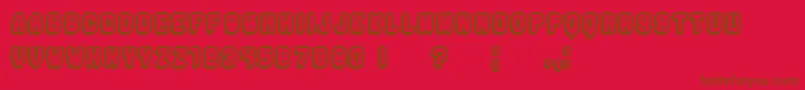 Rockefeller3DHollow Font – Brown Fonts on Red Background